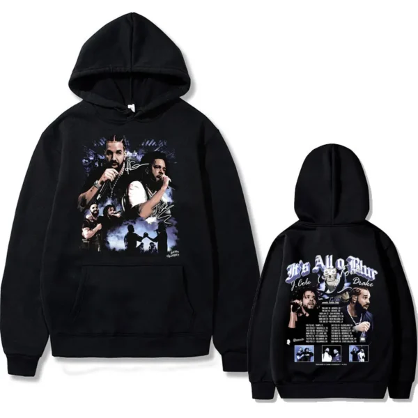 Drake J Cole It's All A Blur Tour Graphic Print Hoodie